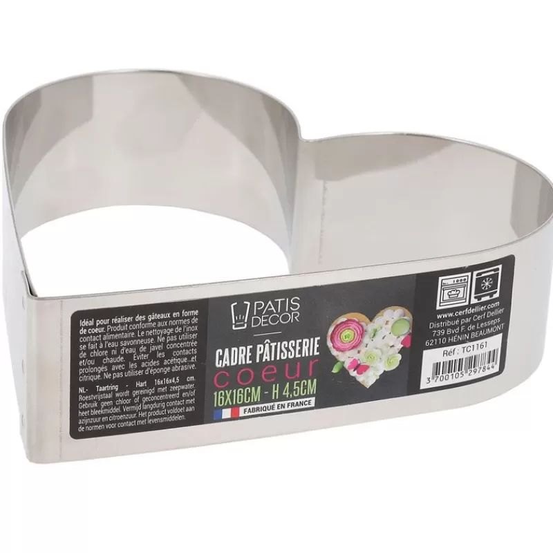 Cerf Dellier Coeur A Mousse Inox H 4,5 Cm L 16 Cm Patisdecor