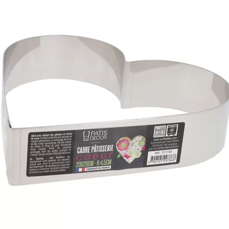 Cerf Dellier Coeur A Mousse Inox H 4,5 Cm L 20 Cm Patisdecor