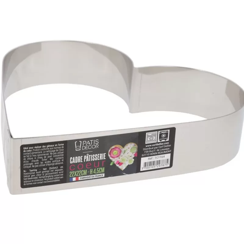 Cerf Dellier Coeur A Mousse Inox H 4,5 Cm L 22 Cm Patisdecor