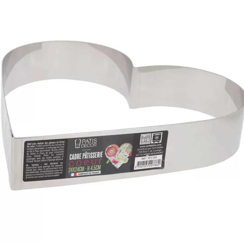 Cerf Dellier Coeur A Mousse Inox H 4,5 Cm L 24 Cm Patisdecor