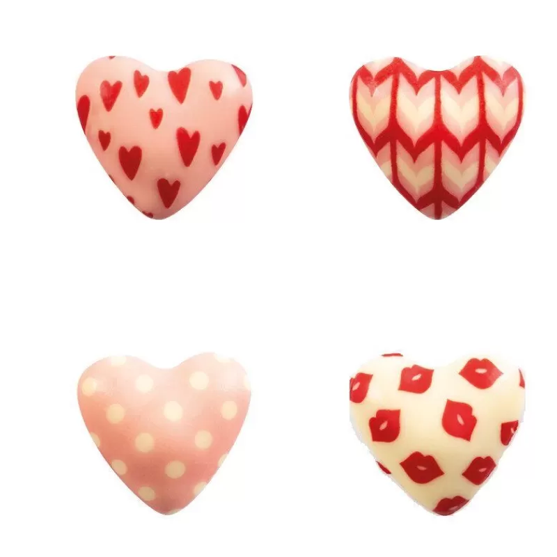 Cerf Dellier Coeurs Roses Assortis En Chocolat Blanc (X72) Best