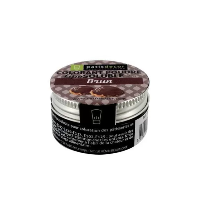 Cerf Dellier Colorant Alimentaire Liposoluble Poudre Brun 5 G