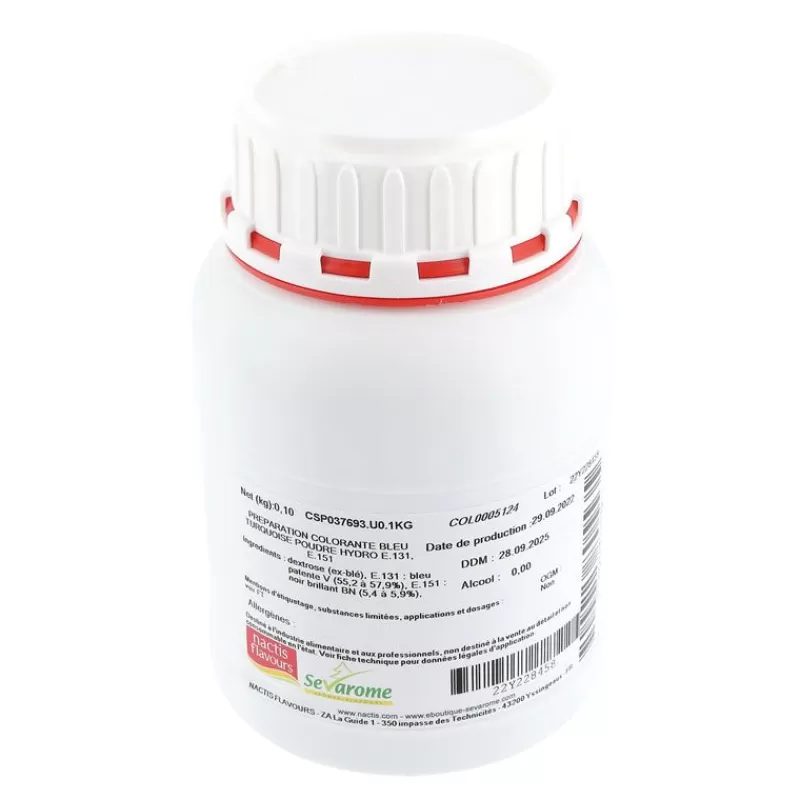 Cerf Dellier Colorant Poudre Alimentaire Bleu Turquoise 100 G