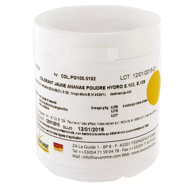 Cerf Dellier Colorant Poudre Alimentaire Jaune Ananas 100 G