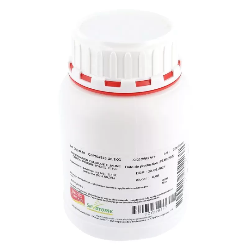 Cerf Dellier Colorant Poudre Alimentaire Jaune Citron 100 G