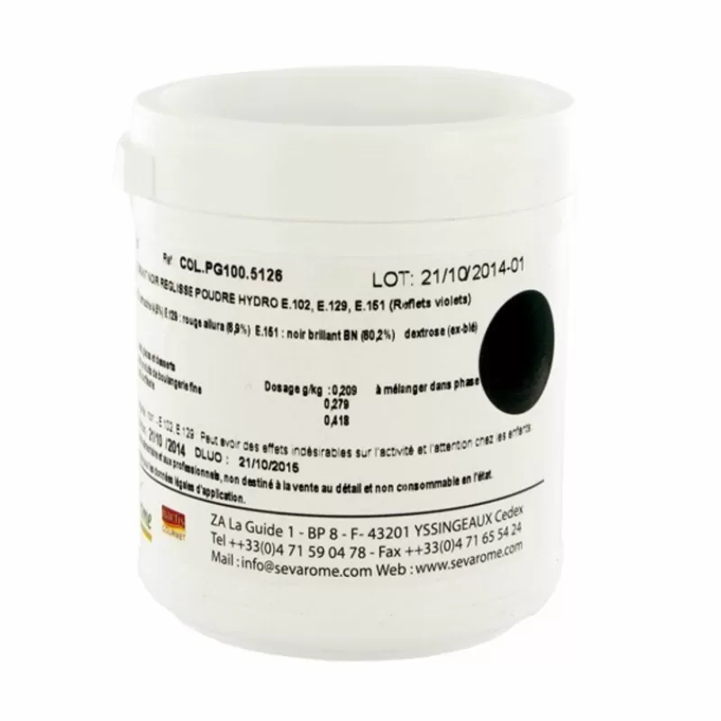 Cerf Dellier Colorant Poudre Alimentaire Noir Reglisse 100 G
