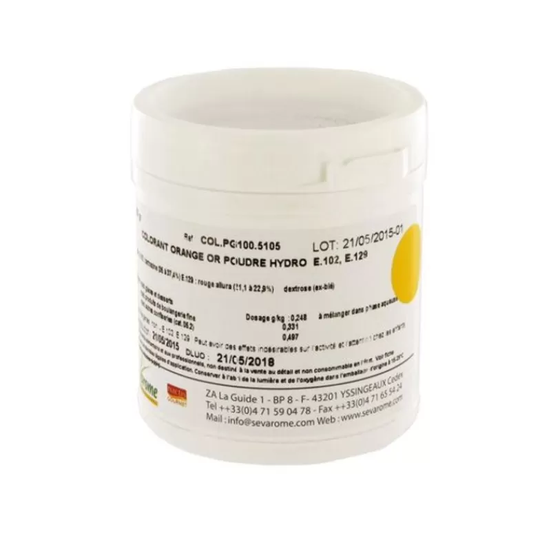 Cerf Dellier Colorant Poudre Alimentaire Orange Or 100 G