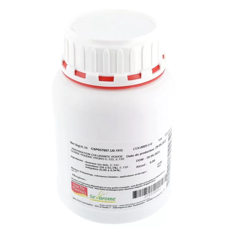 Cerf Dellier Colorant Poudre Alimentaire Rouge Cerise 100 G