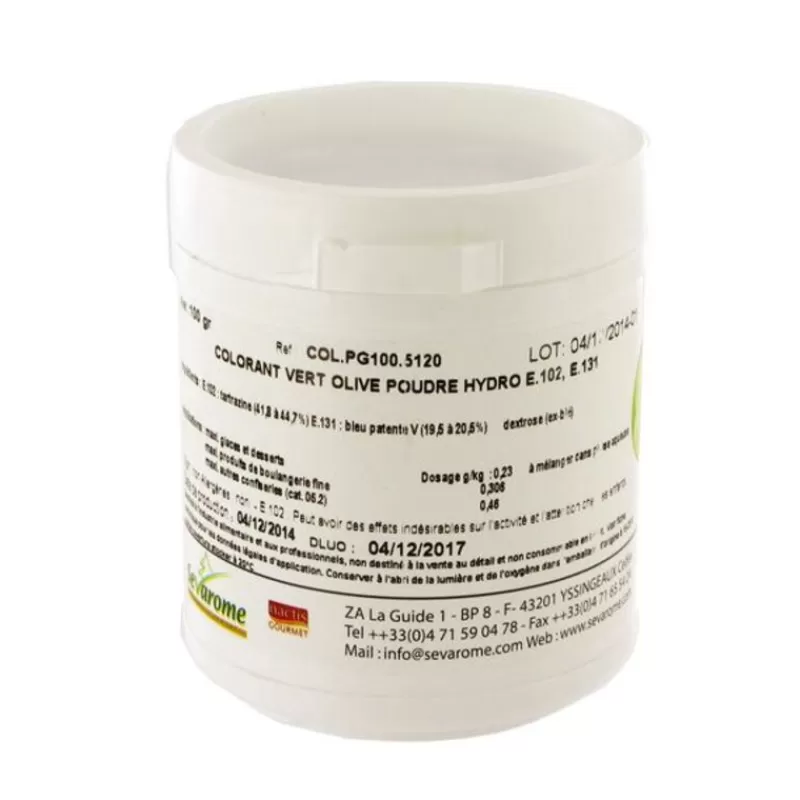 Cerf Dellier Colorant Poudre Alimentaire Vert Olive 100 G