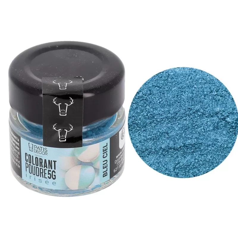 Cerf Dellier Colorant Poudre Irise Bleu Ciel 5 G
