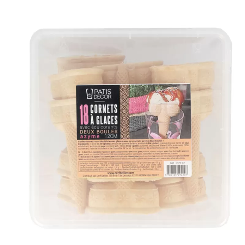 cornets__glace_azyme_2_boules_x18_2.webp Cerf Dellier Cornets À Glace Azyme 2 Boules (X18) Online