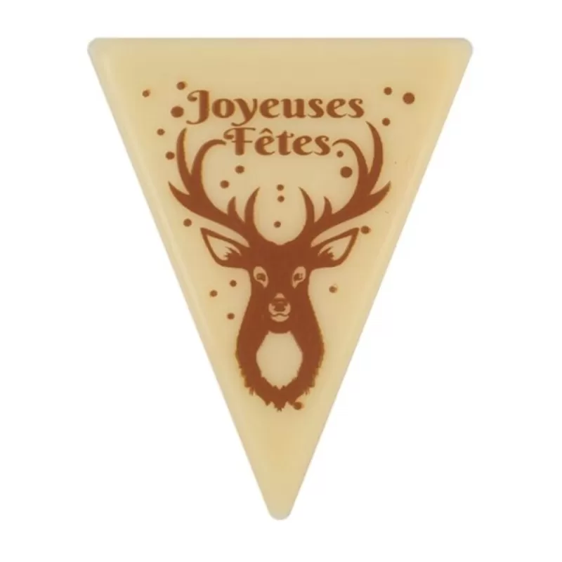 Cerf Dellier Décoration Bûche De Noël Motif Cerf En Chocolat Blanc (X108) Sale