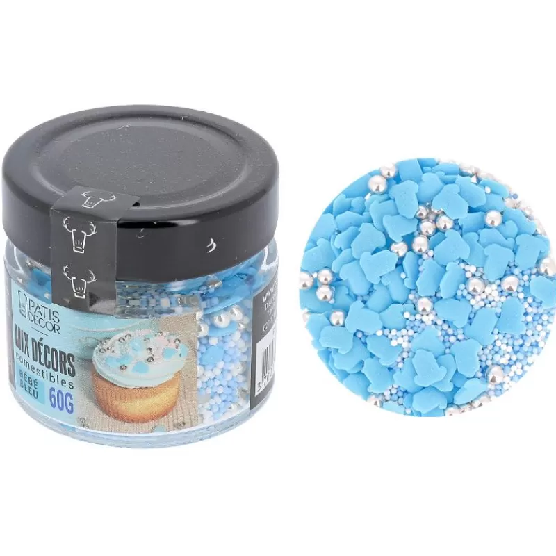 Cerf Dellier Décors Comestibles Bebe Bleus Assortis Patisdecor 60 G Shop