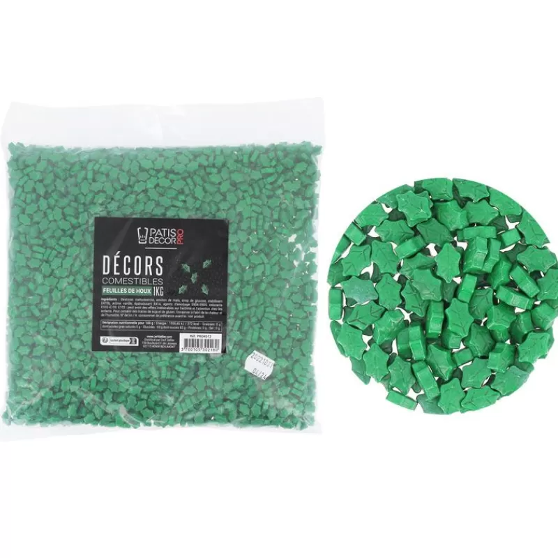 Cerf Dellier Décors Comestibles Feuilles De Houx 1 Kg New