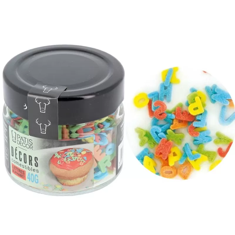 Cerf Dellier Décors Comestibles Lettres Multicolores 40 G Outlet