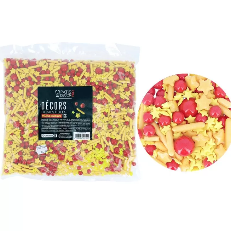 Cerf Dellier Décors Comestibles Melange Rouge Et Dore 1 Kg Outlet