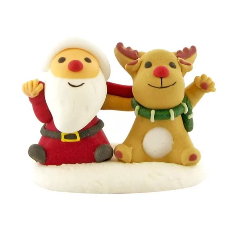 Cerf Dellier Décors Comestibles Pere Noël Et Renne Assis (X20) Best