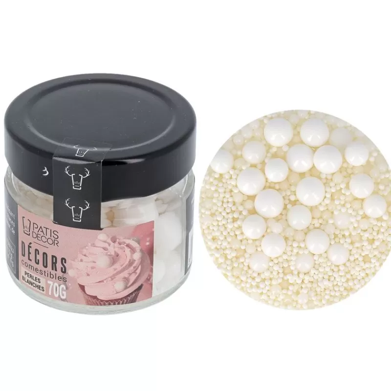 Cerf Dellier Décors Comestibles Perles Blanches Assorties 70 G Fashion