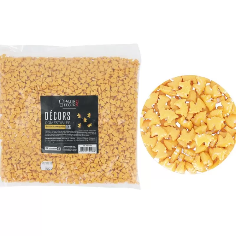 Cerf Dellier Décors Comestibles Tetes De Licorne Dorees 1 Kg Discount