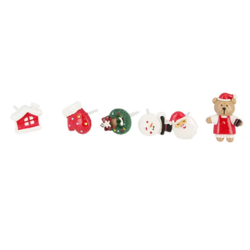 Cerf Dellier Décors De Noël Assortis En Résine Theme 1 (X24) New