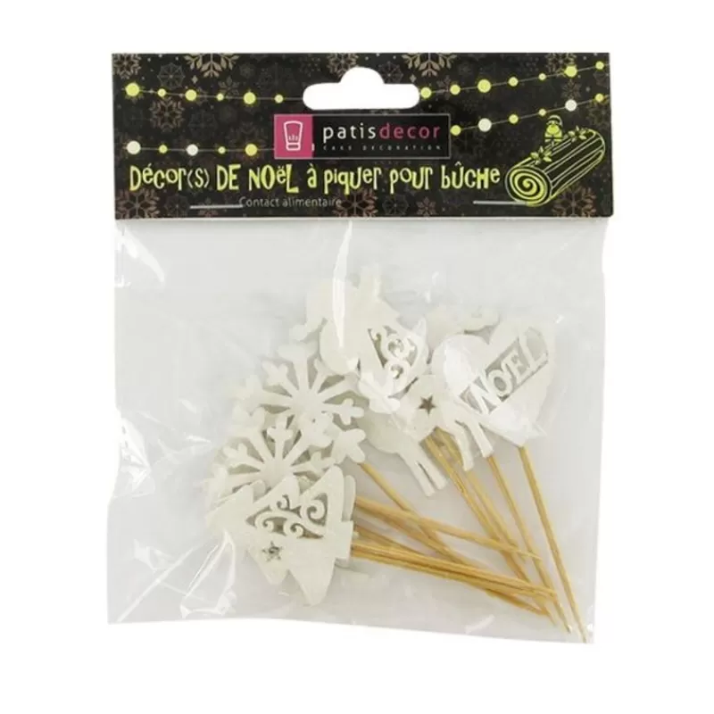 Cerf Dellier Décors De Noël En Bois Vintage Paillete (X10) Sale