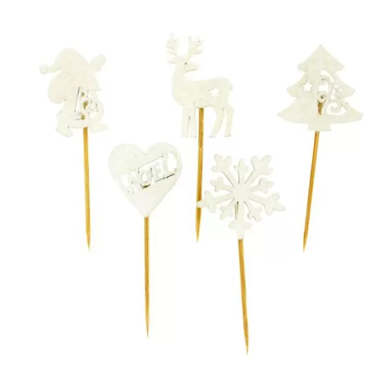 Cerf Dellier Décors De Noël En Bois Vintage Paillete (X50) Discount