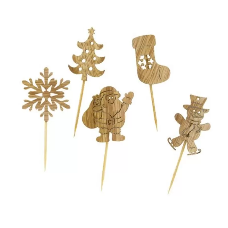 Cerf Dellier Décors De Noël En Bois Vintage (X10) Cheap