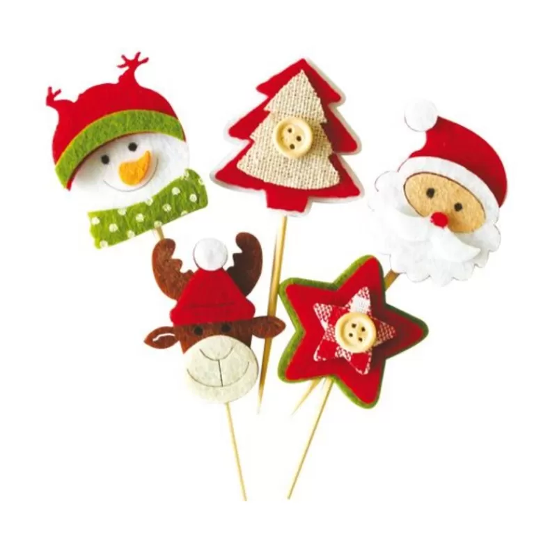 Cerf Dellier Décors De Noël En Feutrine Theme 2 (X10) Outlet