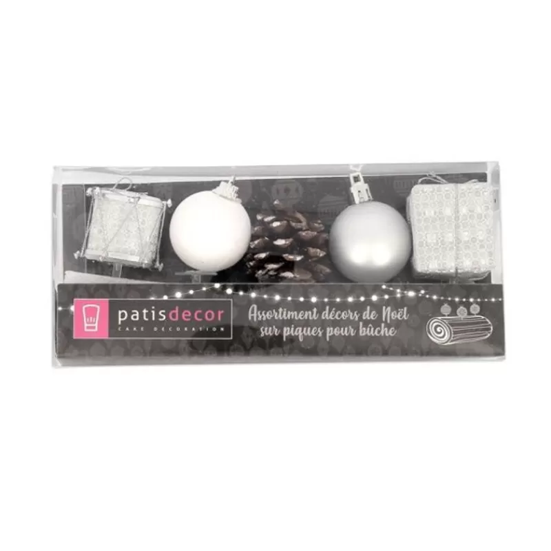 Cerf Dellier Décors De Noël Sur Pique Assortis Argent Patisdecor (X 5) Shop