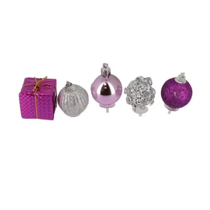 Cerf Dellier Décors De Noël Sur Pique Assortis Roses Patisdecor (X5) Discount