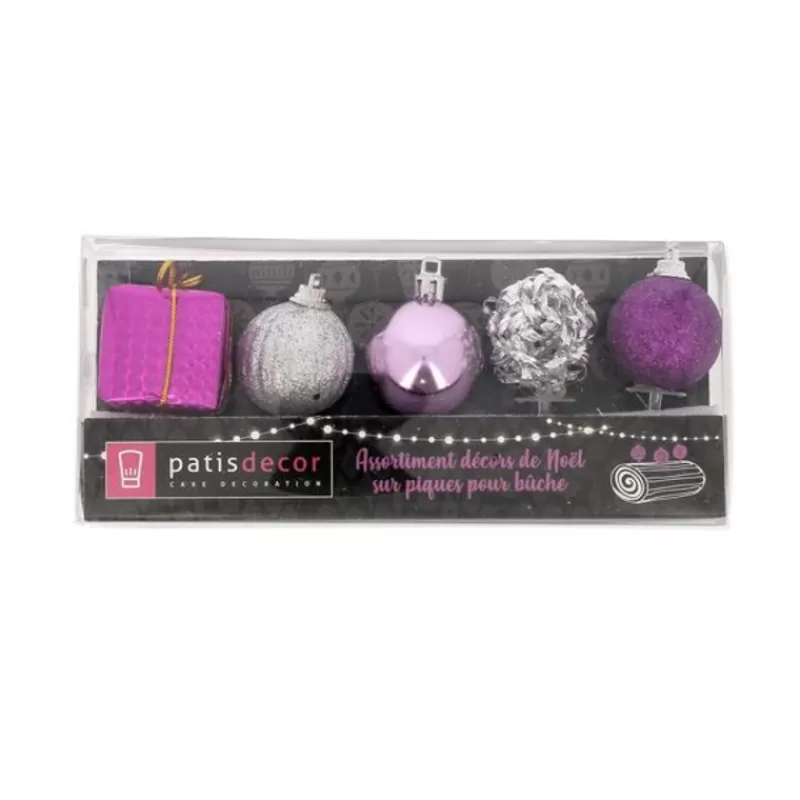 Cerf Dellier Décors De Noël Sur Pique Assortis Roses Patisdecor (X5) Discount