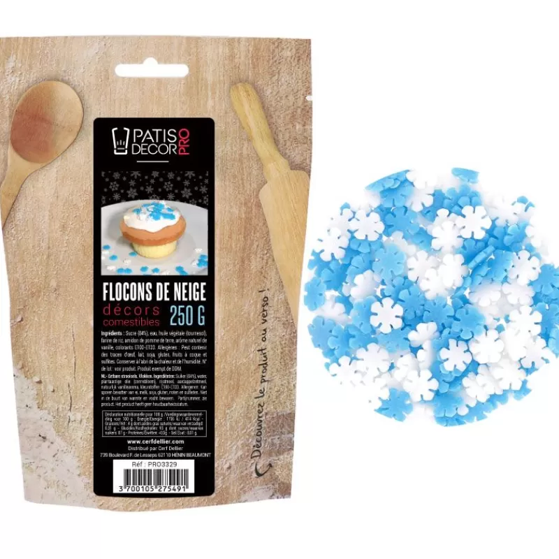 Cerf Dellier Décors Flocons De Neige Comestibles Patisdecor Pro 250 G Fashion