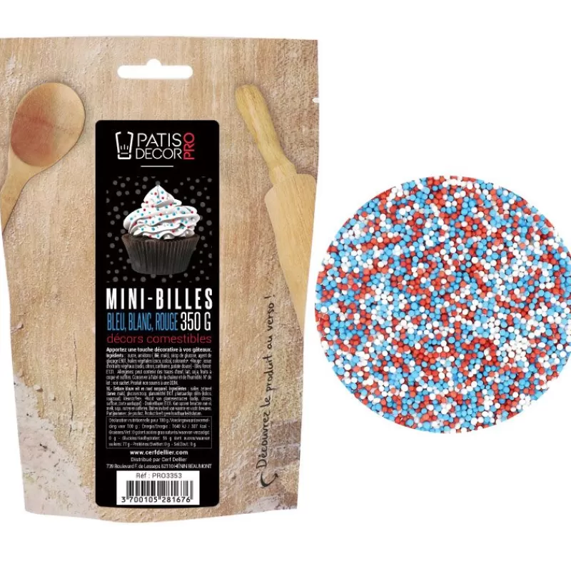 Cerf Dellier Décors Mini Billes Bleu Blanc Rouge Comestibles Patisdecor Pro 350 G Fashion