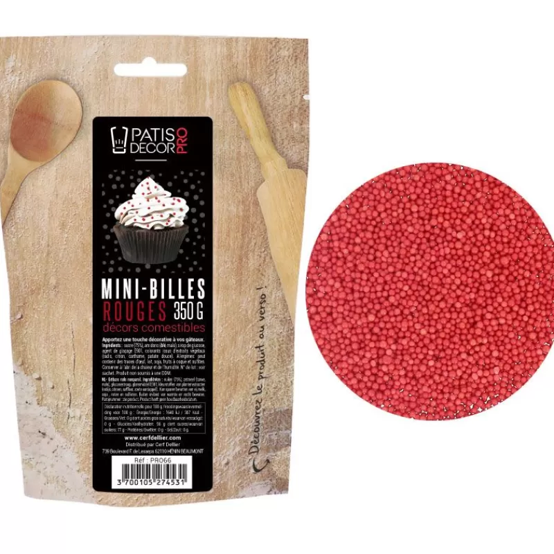 Cerf Dellier Décors Mini Billes Rouges Comestibles Patisdecor Pro 350 G Fashion