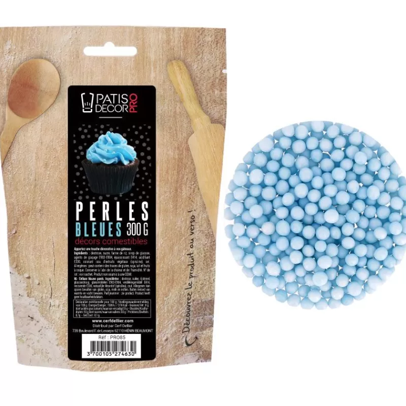 Cerf Dellier Décors Perles Bleues Comestibles Patisdecor Pro 300 G Store