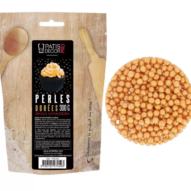 Cerf Dellier Décors Perles Dorees Comestibles Patisdecor Pro 300 G Shop