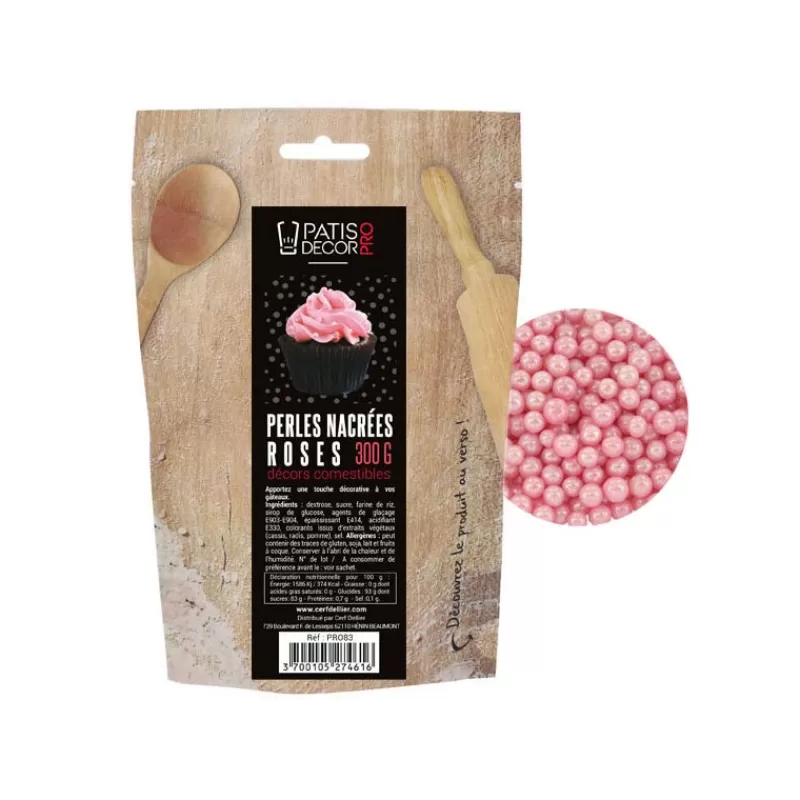 Cerf Dellier Décors Perles Roses Comestibles Patisdecor Pro 300 G Sale