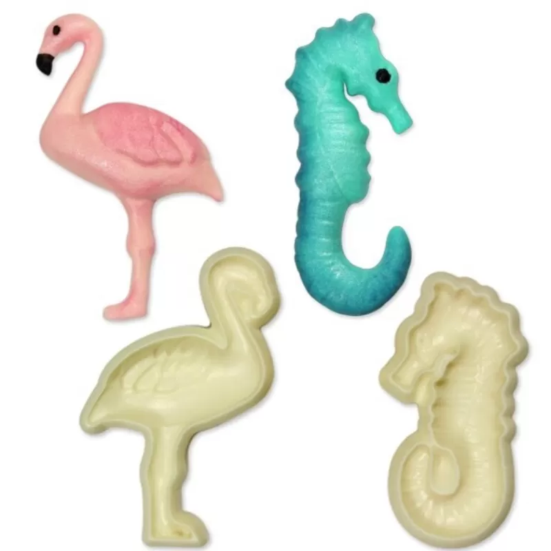 Cerf Dellier Découpoirs Relief Flamant Rose Et Hippocampe (X2) Fashion