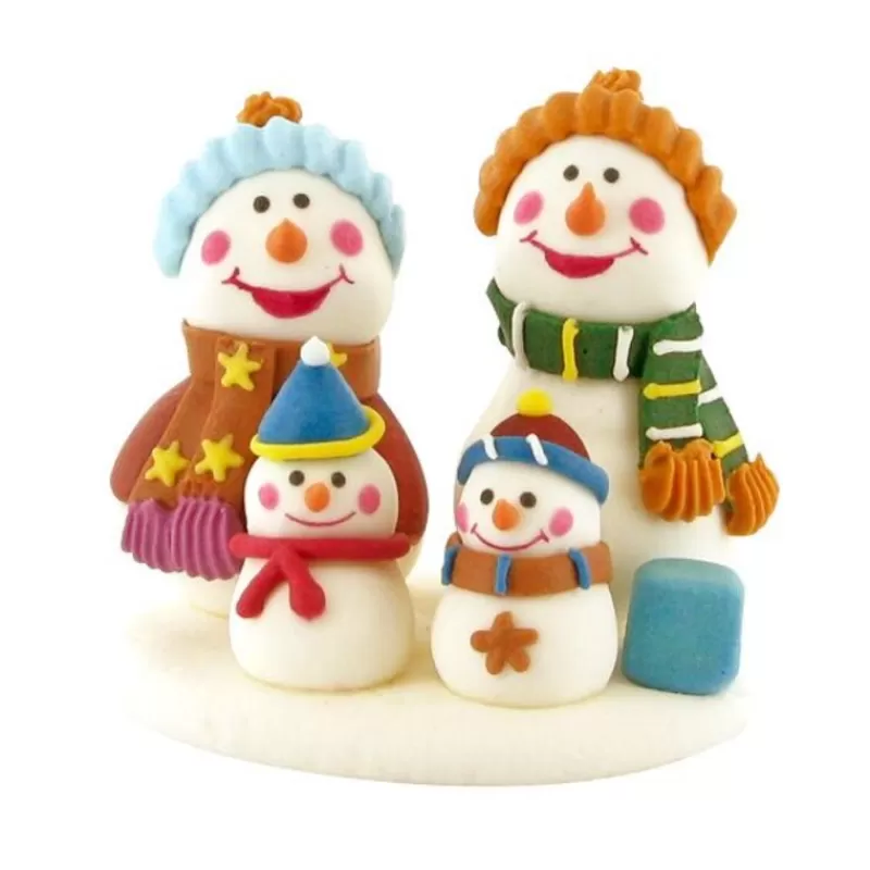 Cerf Dellier Decor Comestible Famille De Bonshommes De Neige Cheap