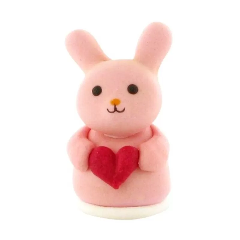 Cerf Dellier Decor Comestible Lapin Rose Coeur 4,5 Cm Cheap
