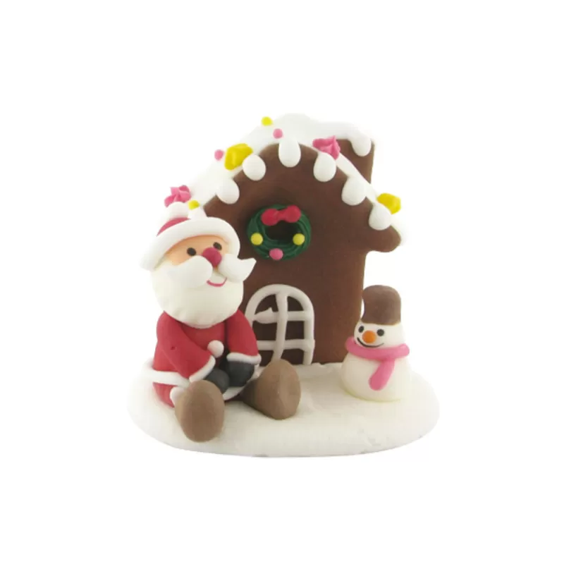 Cerf Dellier Decor Comestible Pere Noël Assis Et Chalet (X12) Cheap