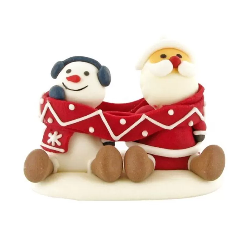 Cerf Dellier Decor Comestible Pere Noël Et Bonhomme De Neige Echarpe Fashion