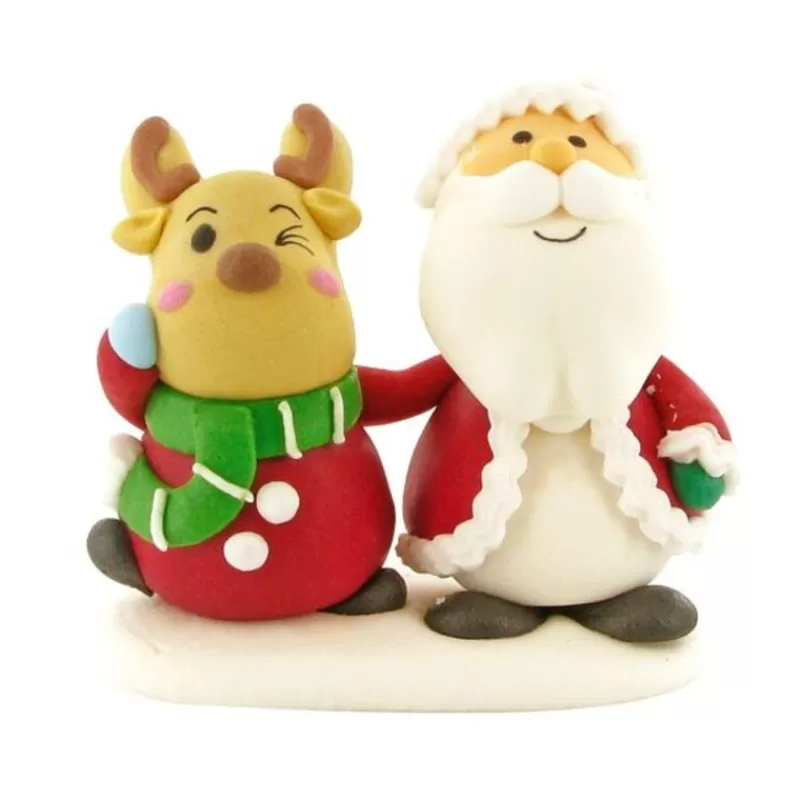 Cerf Dellier Decor Comestible Pere Noël Et Renne Debout Cheap