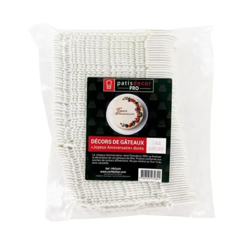 Cerf Dellier Decor Joyeux Anniversaire Or (X 144) New