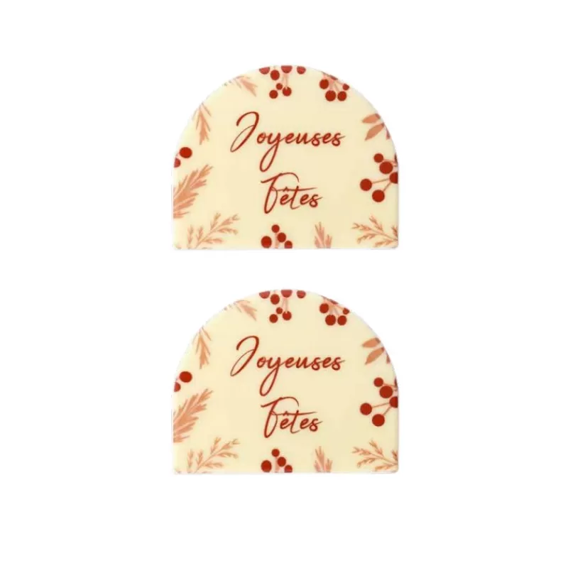 Cerf Dellier Embouts De Bûches En Chocolat Blanc Joyeuses Fêtes (X54) Flash Sale