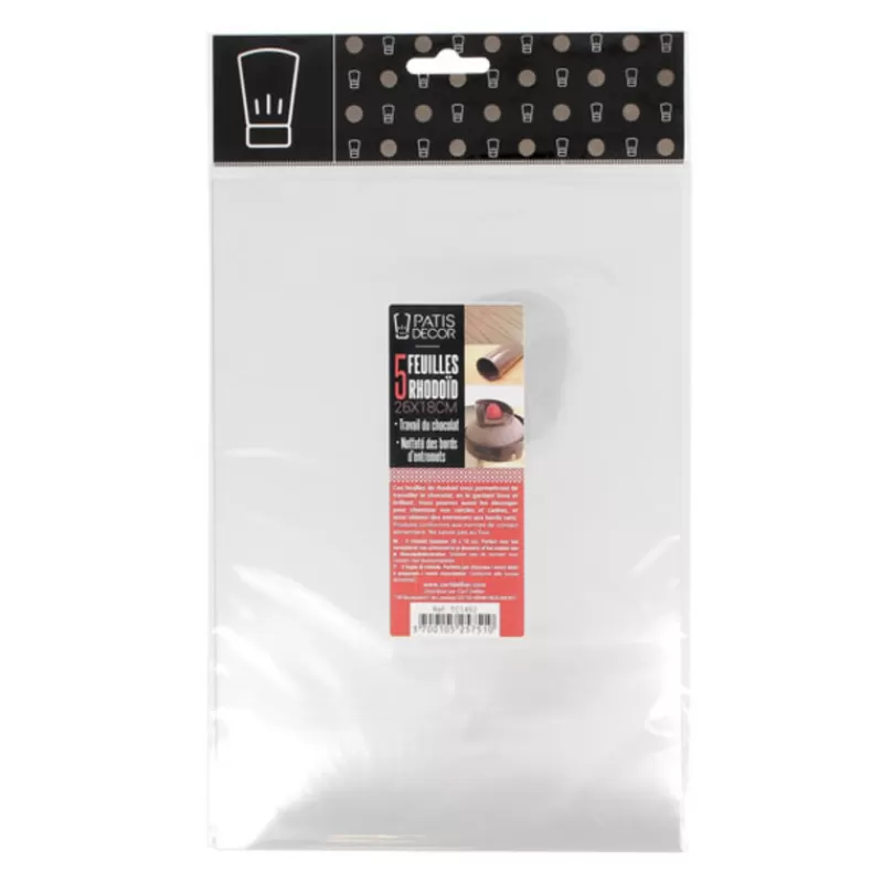 Cerf Dellier Feuilles Rhodoïd 26 X 18 Cm Patisdecor (X5)