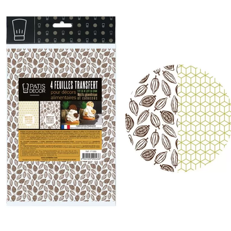 Cerf Dellier Feuilles Transfert Cabosses Et Geometrie Assorties Patisdecor (X4) Store