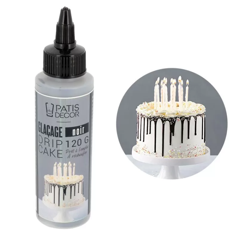 Cerf Dellier Glacage Pour Drip Cake Noir Patisdecor 120 G