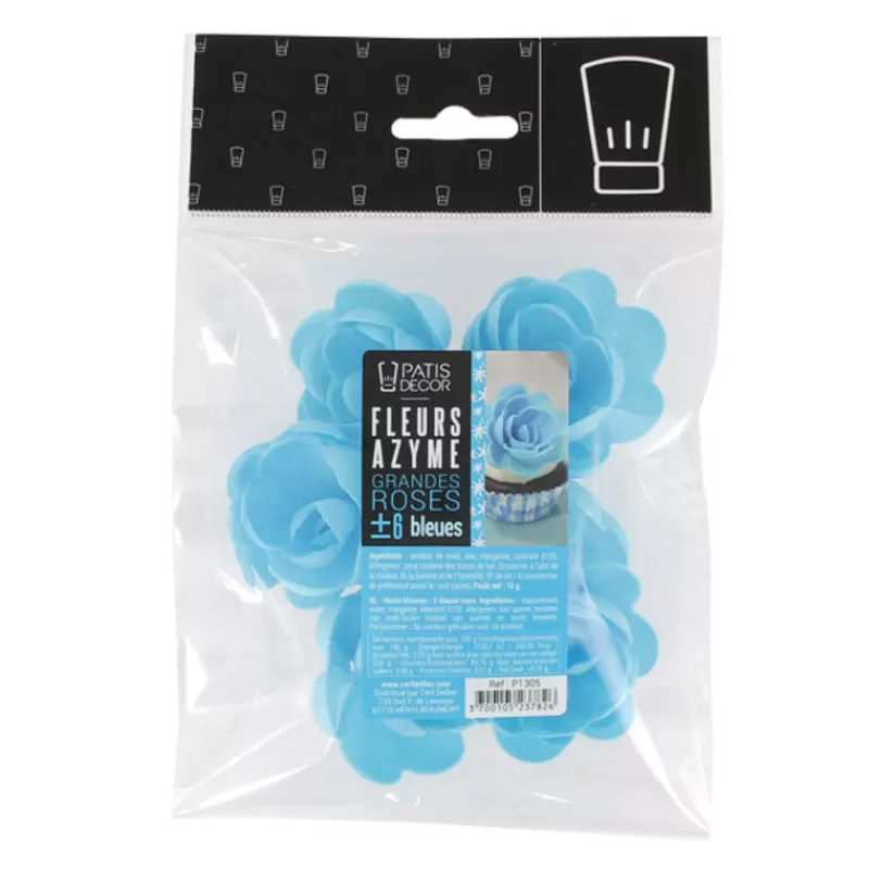 Cerf Dellier Grandes Roses Bleues En Azyme Patisdecor (X6) Sale