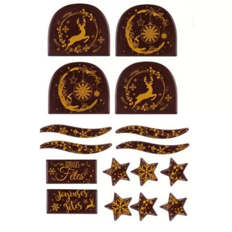 Cerf Dellier Kit Décors De Bûches En Chocolat Pour 14 Bûches Shop